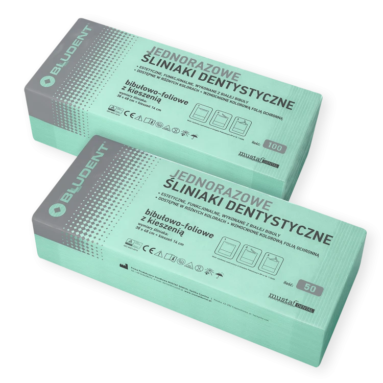 MUSTAF Śliniak dentystyczny 100 szt. Zielony
