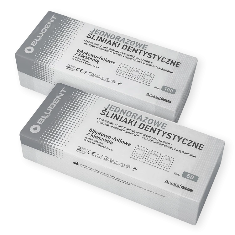 MUSTAF Śliniak dentystyczny 100 szt. Biały