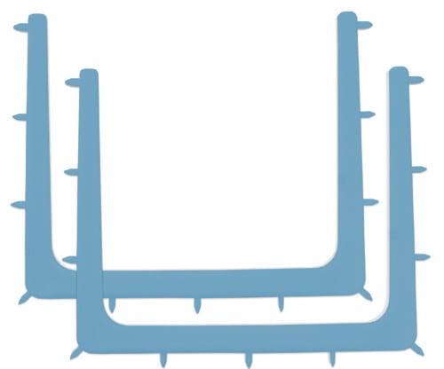 Ramka plastikowa do koferdamu – niebieska, wymiary 12x10 cm, opakowanie 2 szt., lekka i elastyczna ramka do mocowania gumy w stomatologii.