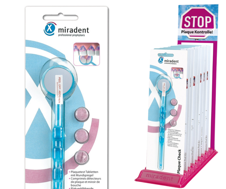 Zestaw Plaque Check – lusterko z ergonomicznym uchwytem i 3 tabletki do wykrywania osadu