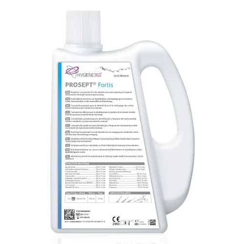 Butelka koncentratu PROSEPT Fortis – środek do dezynfekcji narzędzi medycznych i stomatologicznych