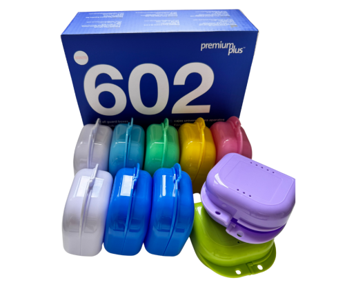 Pudełko ortodontyczne 602 PREMIUM PLUS – 10 sztuk | Higieniczne przechowywanie aparatów