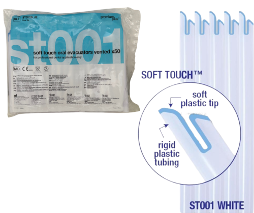 Końcówki do ssaka niebieskie, 50 sztuk ST001| PREMIUM PLUS