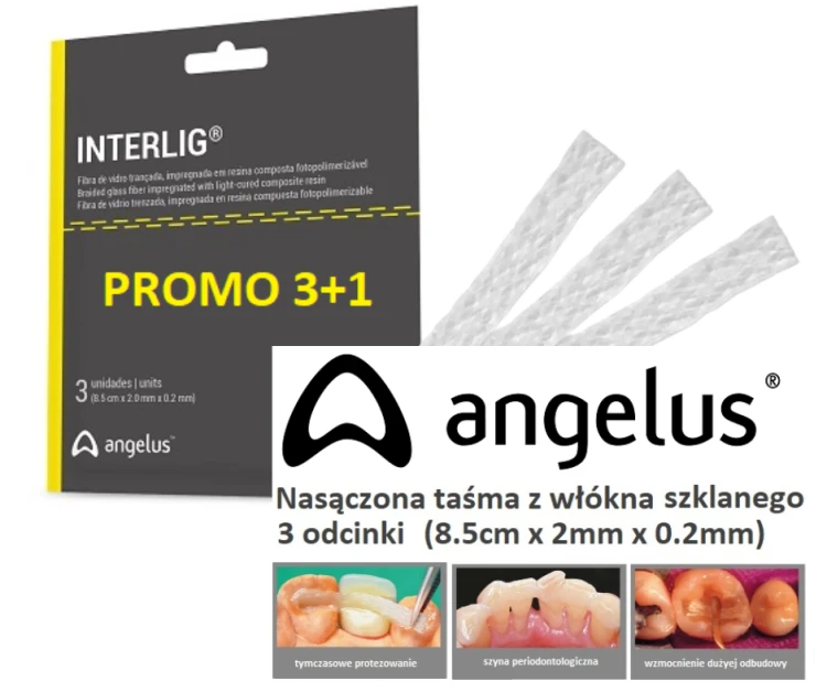 INTERLIG Szyna z włókna szklanego 3+1 | Angelus |8,5cmx2mmx0,2