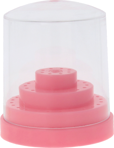 Stojak okrągły na 48 szt. frezów lub wierteł protetycznych HP - różowy