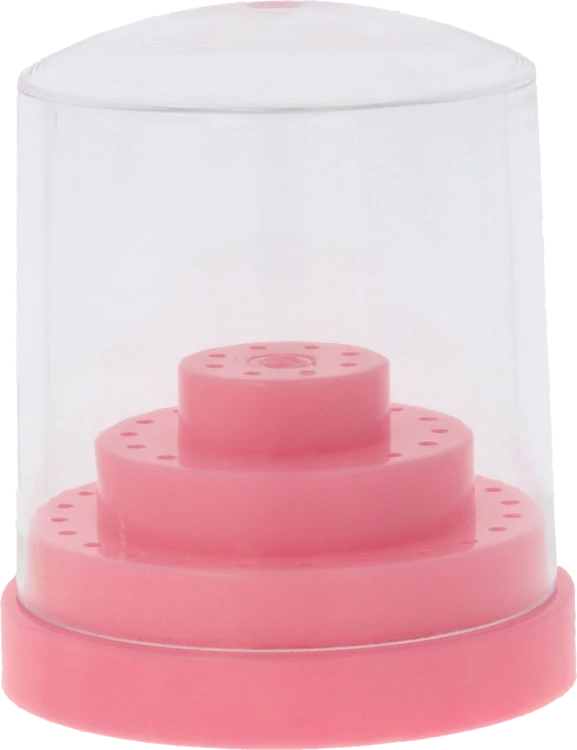 Stojak okrągły na 48 szt. frezów lub wierteł protetycznych HP - różowy