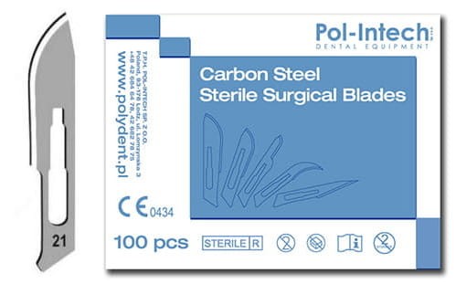 Ostrza do skalpela nr 21 (op.100szt.) | POLYDENT