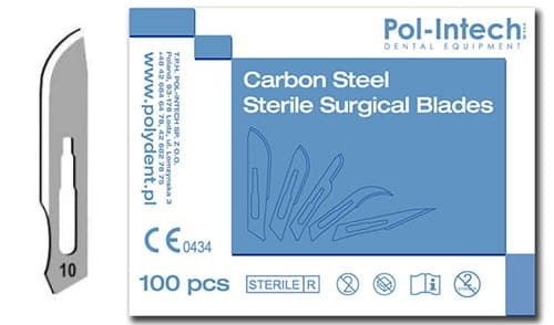 Ostrza do skalpela nr 10 (op.100szt.) | POLYDENT