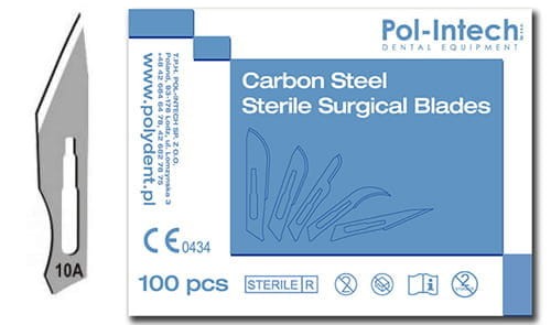 Ostrza do skalpela nr 10A (op.100szt.) | POLYDENT