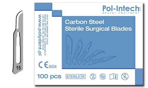 Ostrza do skalpela nr 15 (op.100szt.) | POLYDENT