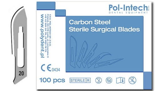 Ostrza do skalpela nr 20 (op.100szt.) | POLYDENT