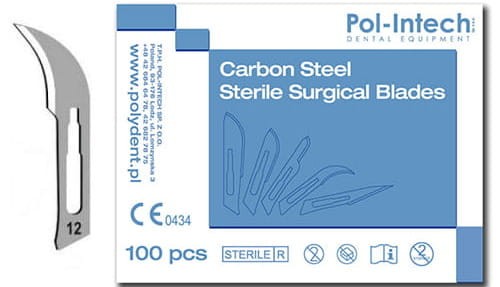 Ostrza do skalpela nr 12 (op.100szt.) | POLYDENT