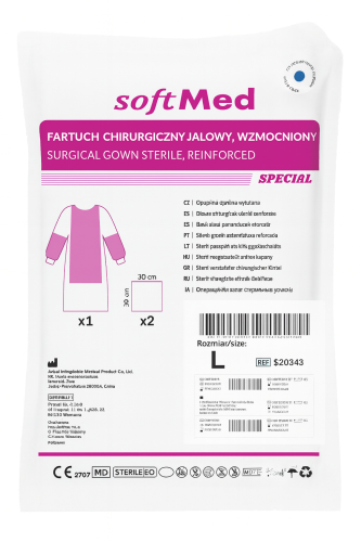 Fartuch chirurgiczny M jałowy, wzmocniony