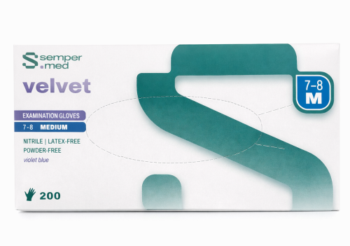 Rękawice nitryl M 200 szt velvet SemperMed