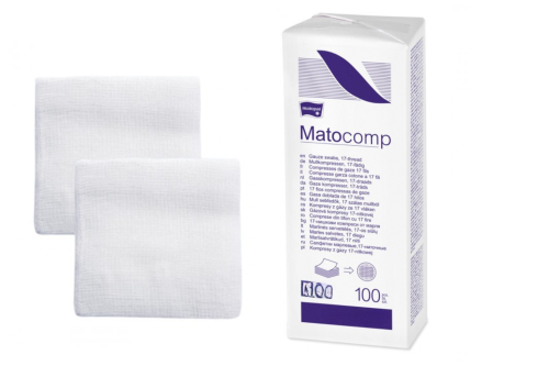 Kompresy 7,5cm x 7,5cm 100 szt. 17N/8W Niejałowe Matocomp