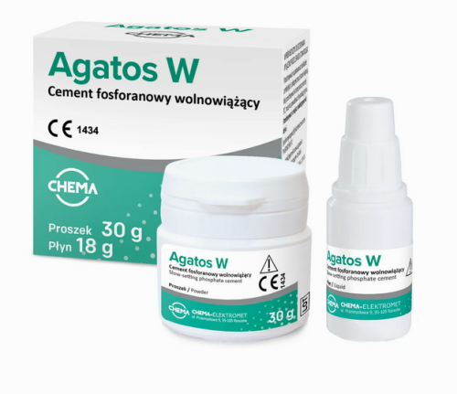 Agatos cement fosforanowy wolnowiążący 30g+18ml