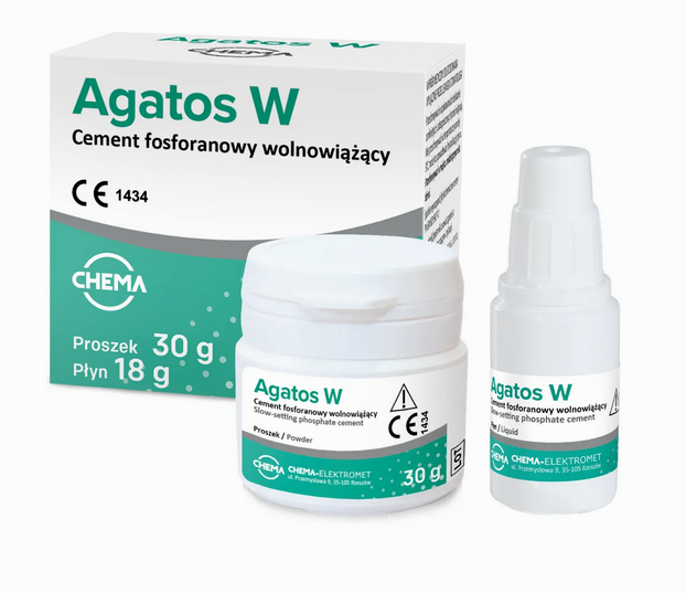 Agatos cement fosforanowy wolnowiążący 30g+18ml