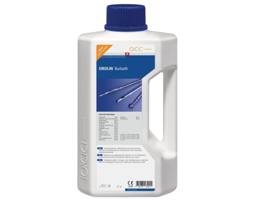 Butelka OROLIN® Burbath 2L – gotowy do użycia środek do dezynfekcji narzędzi dentystycznych i chirurgicznych