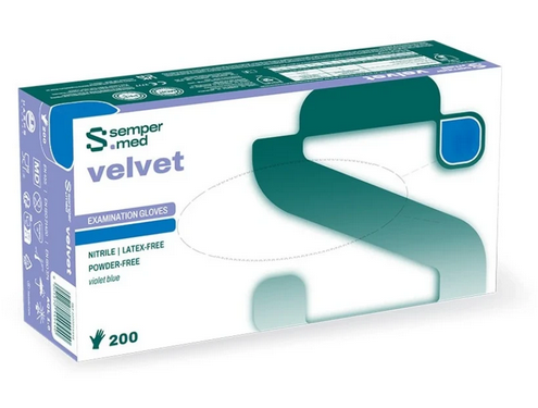 Rękawice nitrylowe L velvet SemperMed– 200 szt. SKIN
