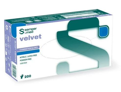 Rękawice nitrylowe L velvet SemperMed– 200 szt. SKIN
