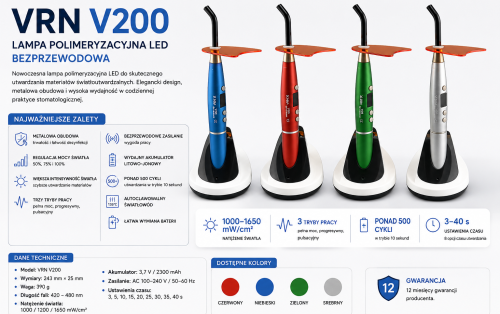 Lampa polimeryzacyjna VRN V200