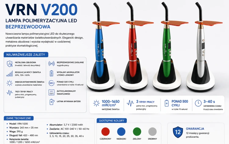 Lampa polimeryzacyjna VRN V200