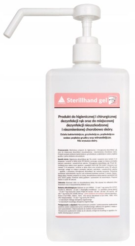 STERILLHAND GEL – żel do dezynfekcji rąk i skóry, alkoholowy preparat w butelce, skuteczny przeciw wirusom, bakteriom i grzybom