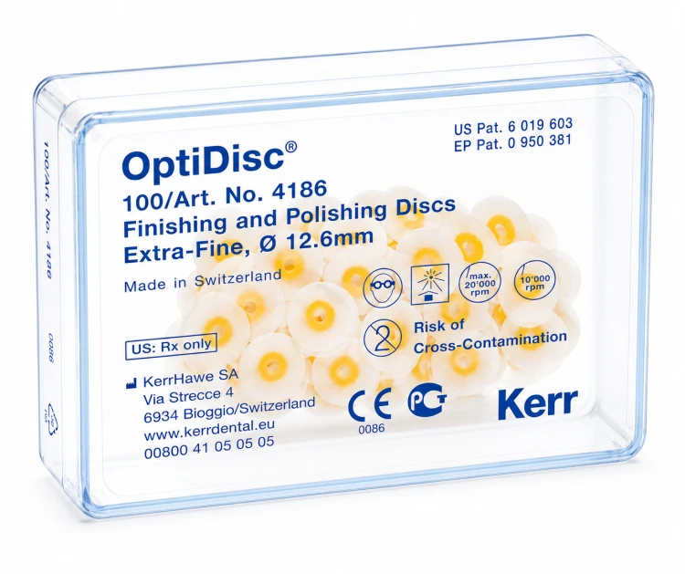 Hawe krążki 4186 Optidisc 100 szt extra-fine 12,6mm żółte