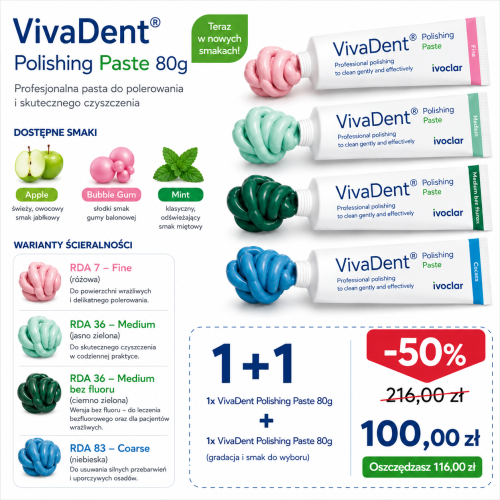 VivaDent Polishing Paste 80g 1+1+(1GRATIS)