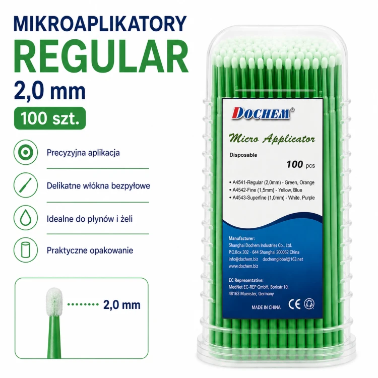 Mikroaplikatory Regular 2,0mm (op. 100 szt.) zielone (
