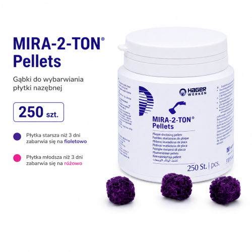Gąbki do wybarwiania płytki nazębnej 250 szt. Mira 2 Tone
