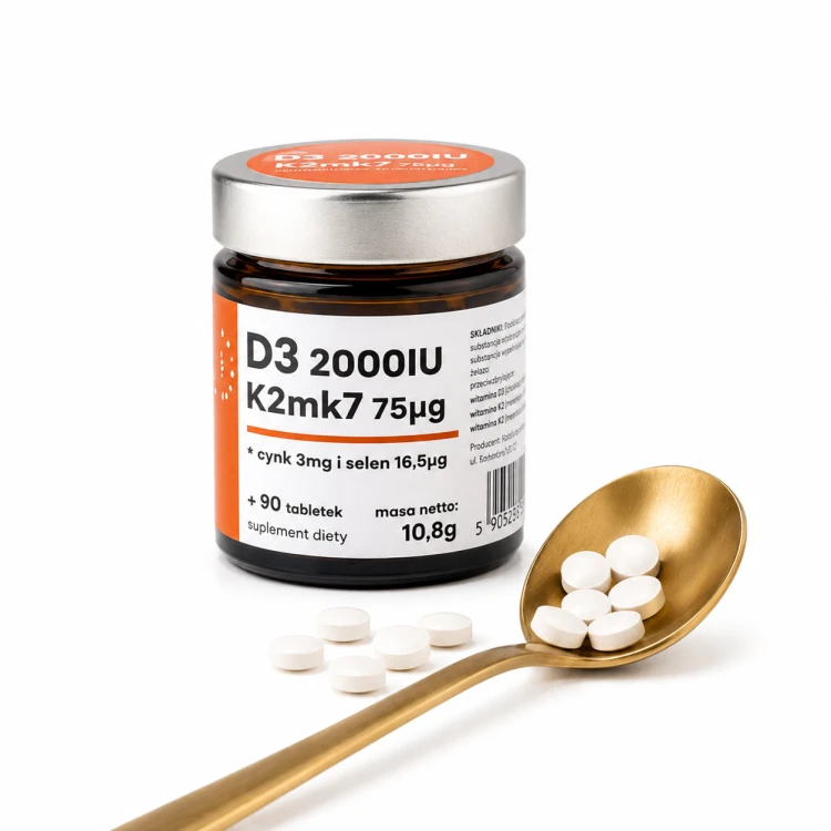 Witamina D3 2000 IU + K2 + Cynk + Selen, tabletki 90 szt.