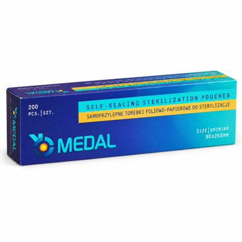 Torebki do sterylizacji 90 X 260 mm 200szt MEDAL