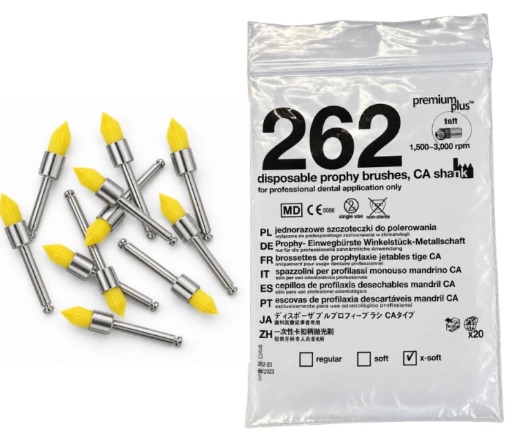 Szczotka polerska (tapered , x-soft, yellow) 1 sztuka