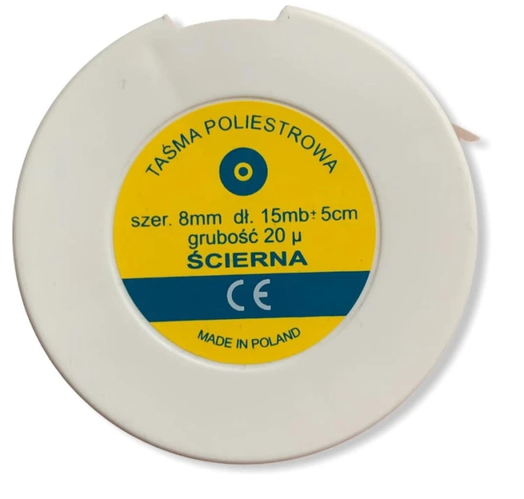 Taśma poliestrowa ścierna 8mm/20 mic