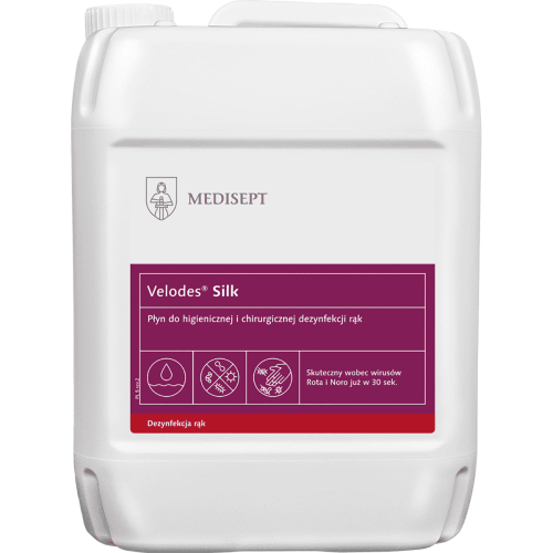 Velodes Silk 5L – płyn do dezynfekcji rąk i powierzchni, skuteczny wobec wirusów
