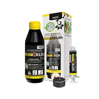 CHLORAXID 5,25% – butelka z adapterem i dozownikiem, płyn endodontyczny z podchlorynem sodu do oczyszczania kanałów korzeniowych