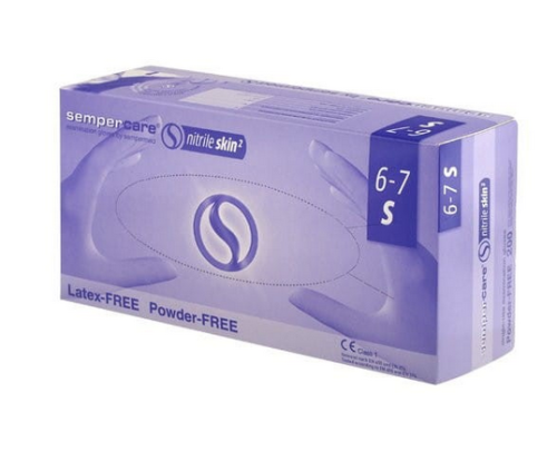 Rękawice nitrylowe bezpudrowe  S – Sempercare Skin, 200 szt. | Ochrona medyczna bez lateksu