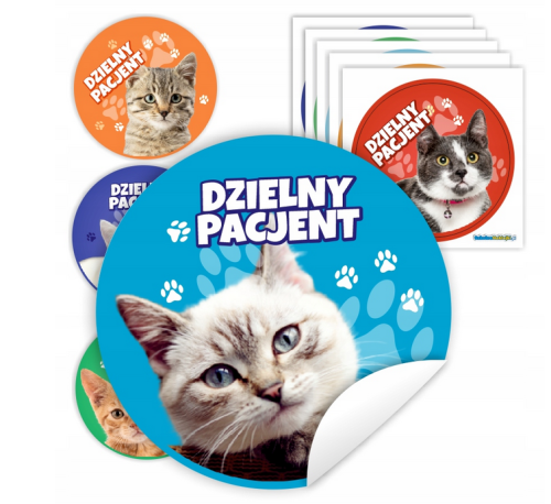Naklejki DZIELNY PACJENT - KOTKI - WYCIĘTE 90szt.png