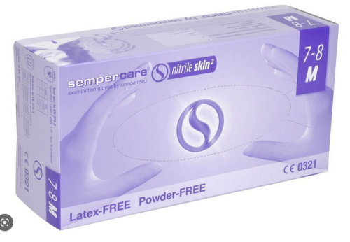Rękawice nitrylowe bezpudrowe M – Sempercare Skin, 200 szt