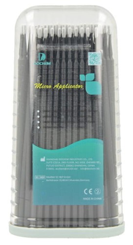 Mikroaplikatory pędzelki (op. 100 szt.) czarne, długie/cienkie