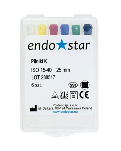 Endostar Pilniki K nr 30 21mm 6 szt. -