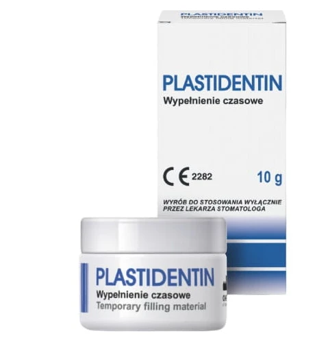 Plastidentin 10g Materiał do tymczasowych wypełnień żywych zębów.